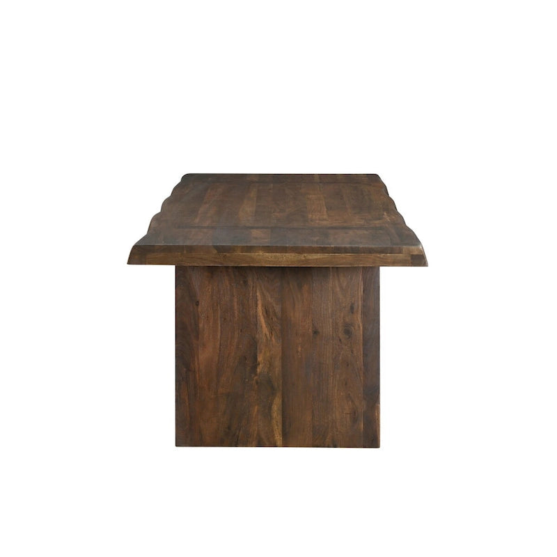 Table à manger Riley en bois massif avec double pied central