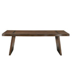 Table à manger Riley en bois massif avec double pied central