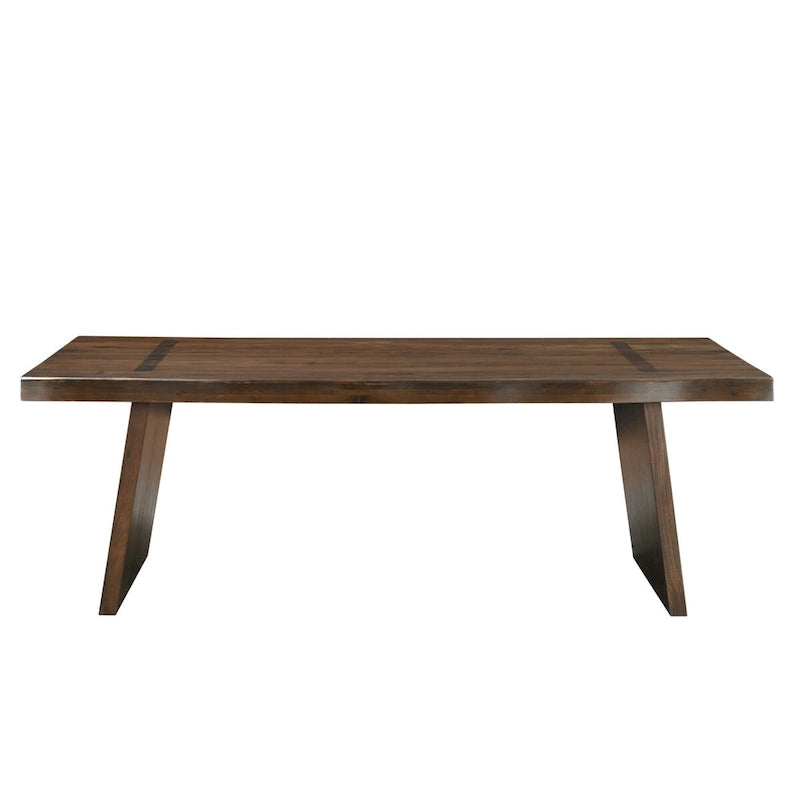 Table à manger Riley en bois massif avec double pied central